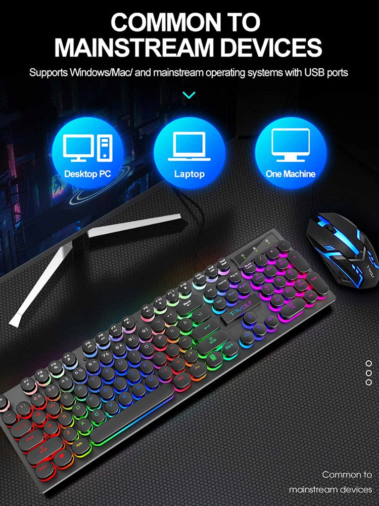 Mechanical-Style Wired Keyboard