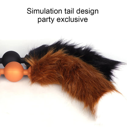 Huge 9 Ball Anal Plug Tail Sex Toys For Men Women Anal Dilator Soft Butt Plug with Tail Anal Beads Sex Party Erotic Toy Butplug