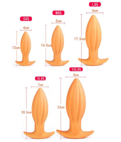 Huge Silicone Anal Plug — Progressive 5 Sizes S to XL