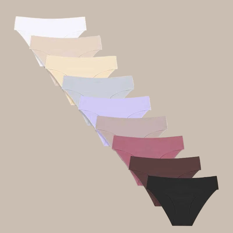 6Pcs/Set Sexy Traceless Panties For Women Seamless Low Waist Breathable Briefs High Elastic Solid Color Lingerie Cozy Underpants