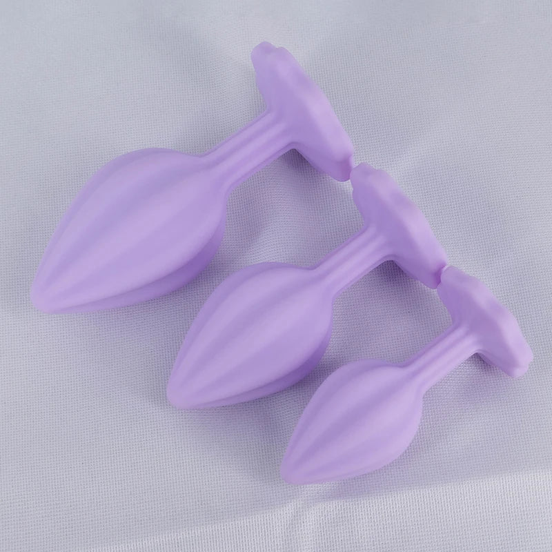 Silicone Anal Plug Plum Blossom Shaped Butt Plug Crystal Base Sex Toys For Woman Men Adult Games Anal Toys Unisex Adult Toys