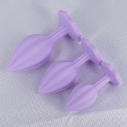 Silicone Anal Plug Plum Blossom Shaped Butt Plug Crystal Base Sex Toys For Woman Men Adult Games Anal Toys Unisex Adult Toys