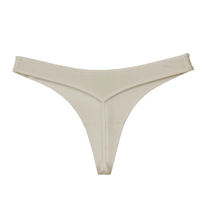 2 Pcs T-back Cotton Thong Underwear for Women Sports Ladies Seamless Panties Low Rise Solid Sexy Tanga
