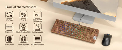 Wood Grain Mechanical Keyboard