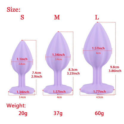 Silicone Anal Plug Plum Blossom Shaped Butt Plug Crystal Base Sex Toys For Woman Men Adult Games Anal Toys Unisex Adult Toys