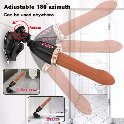 Telescopic Rotary Vibrator with Suction Cup