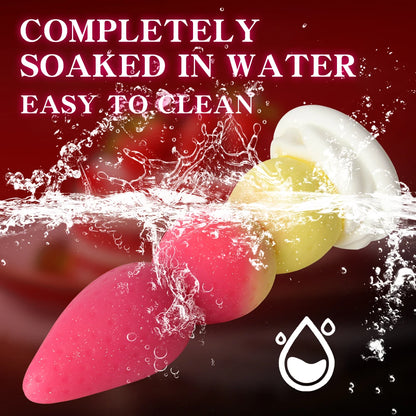 Strawberry Silicone Dildo and Plug — Sculptural 19cm