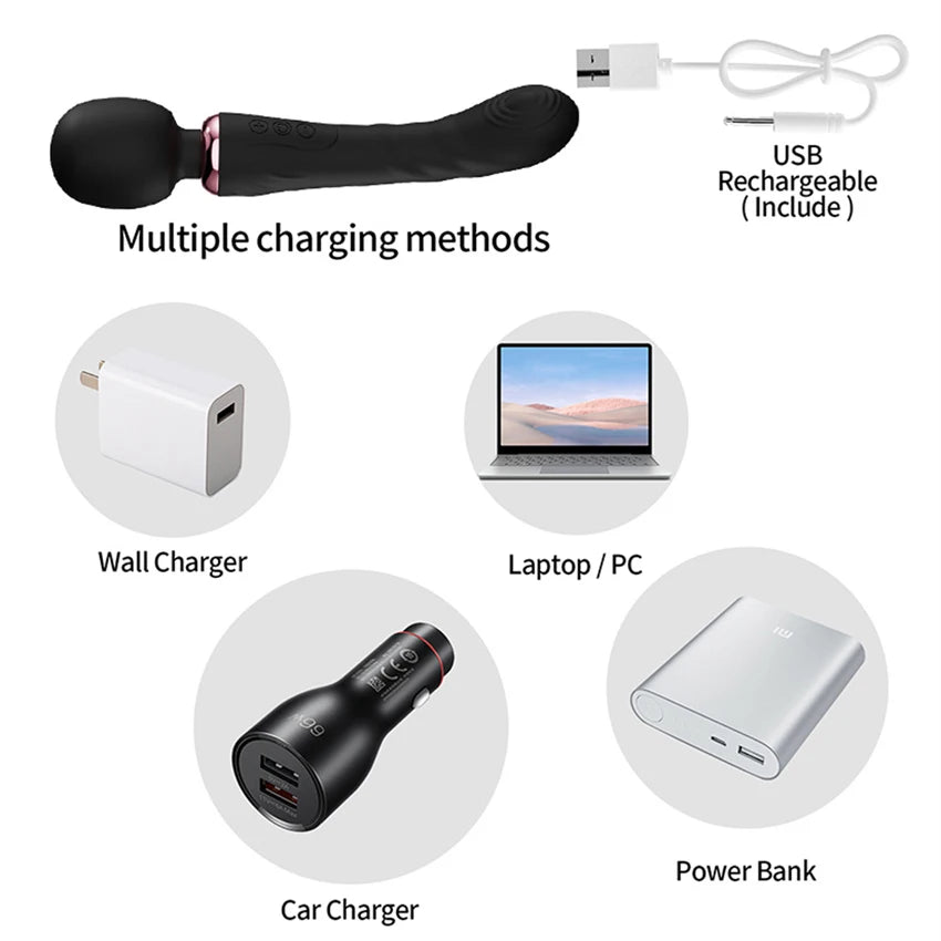10-Frequency Magic Wand Vibrators