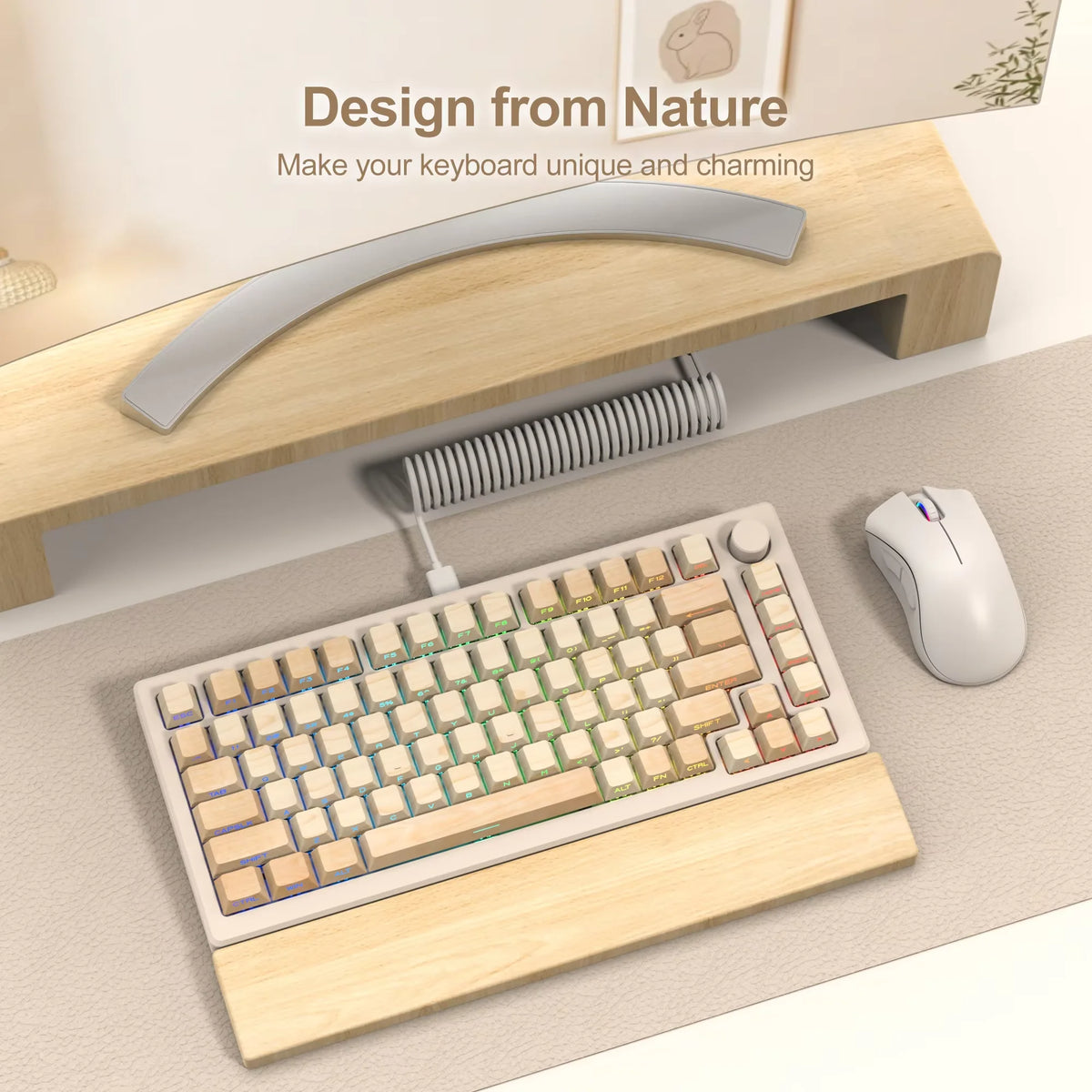 Wooden PBT Keycaps