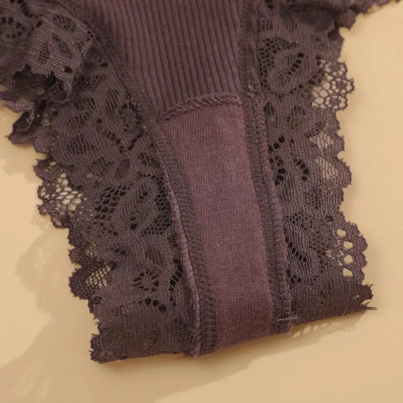 10PCS/Set Women Lace Cotton Panties Sexy Low-Waist Brazilian Panties Solid Color Female Soft Underwear Ladies Intimates Lingerie