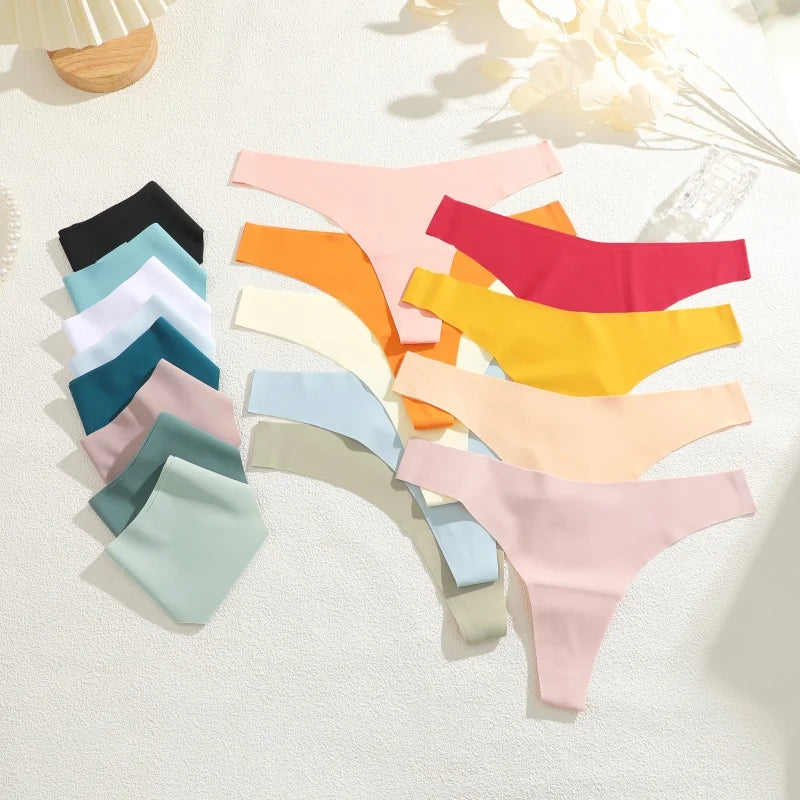 Solid Color Comfortable Ice Silk Panties
