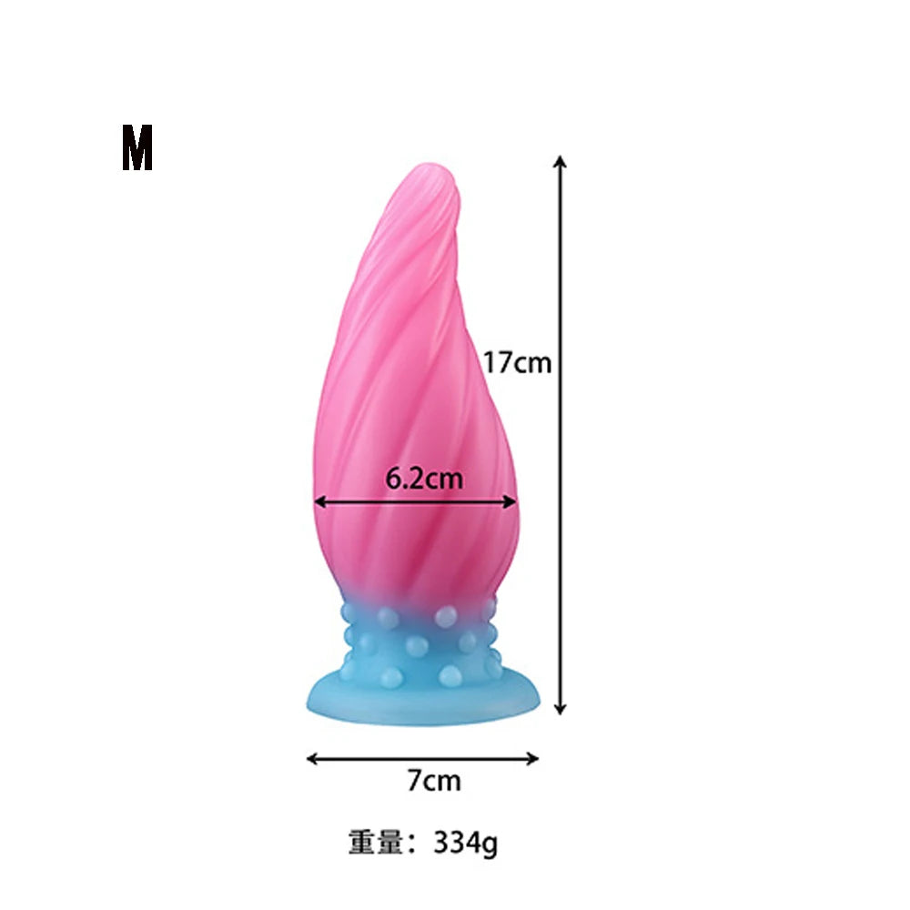 Luminous Glow Silicone Anal Plug — 5 Sizes Body Safe