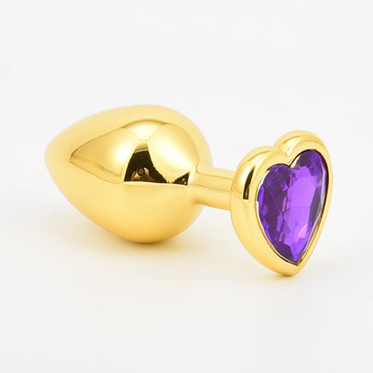 Golden Stainless Steel Anal Plug Crystal Anal Toys Female Adult Sex Products Men's Butt Plug Anal Trainer for Couples 3 Sizes