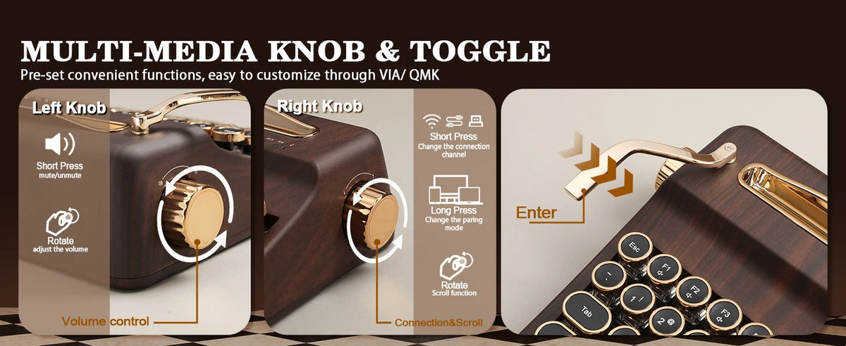 Creme Beige Premium Keyboard Golden