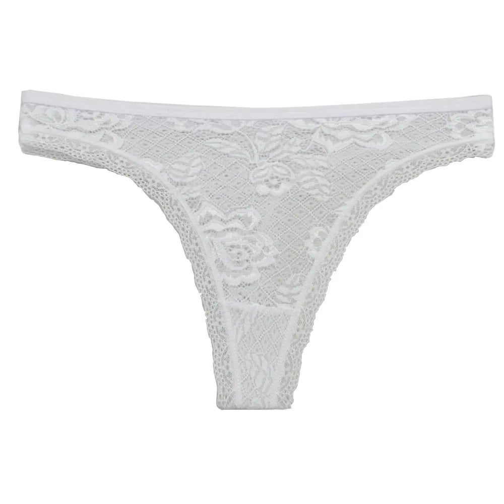 5 Pcs/Set Women's Underwear M-XL Sexy G-string Floral Transparent Female Underpants Lingerie Lace Thongs Woman Panties