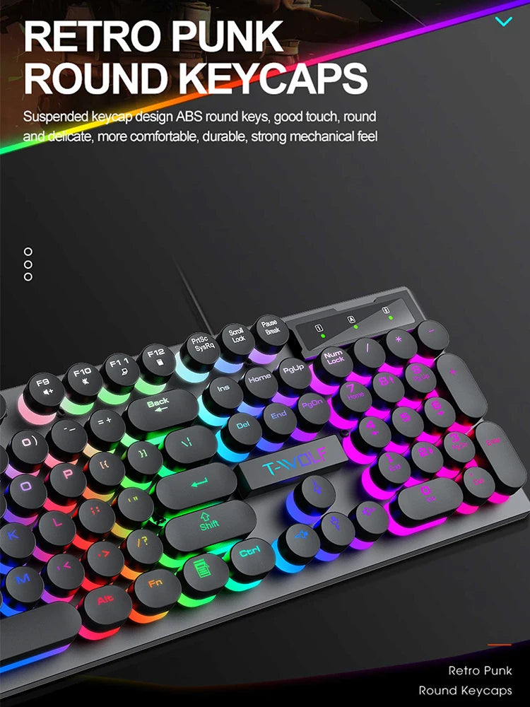 Mechanical-Style Wired Keyboard