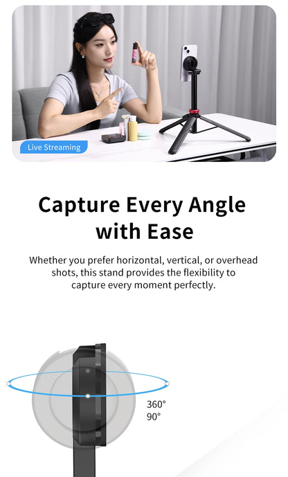Bluetooth Remote Magnetic Phone Tripod