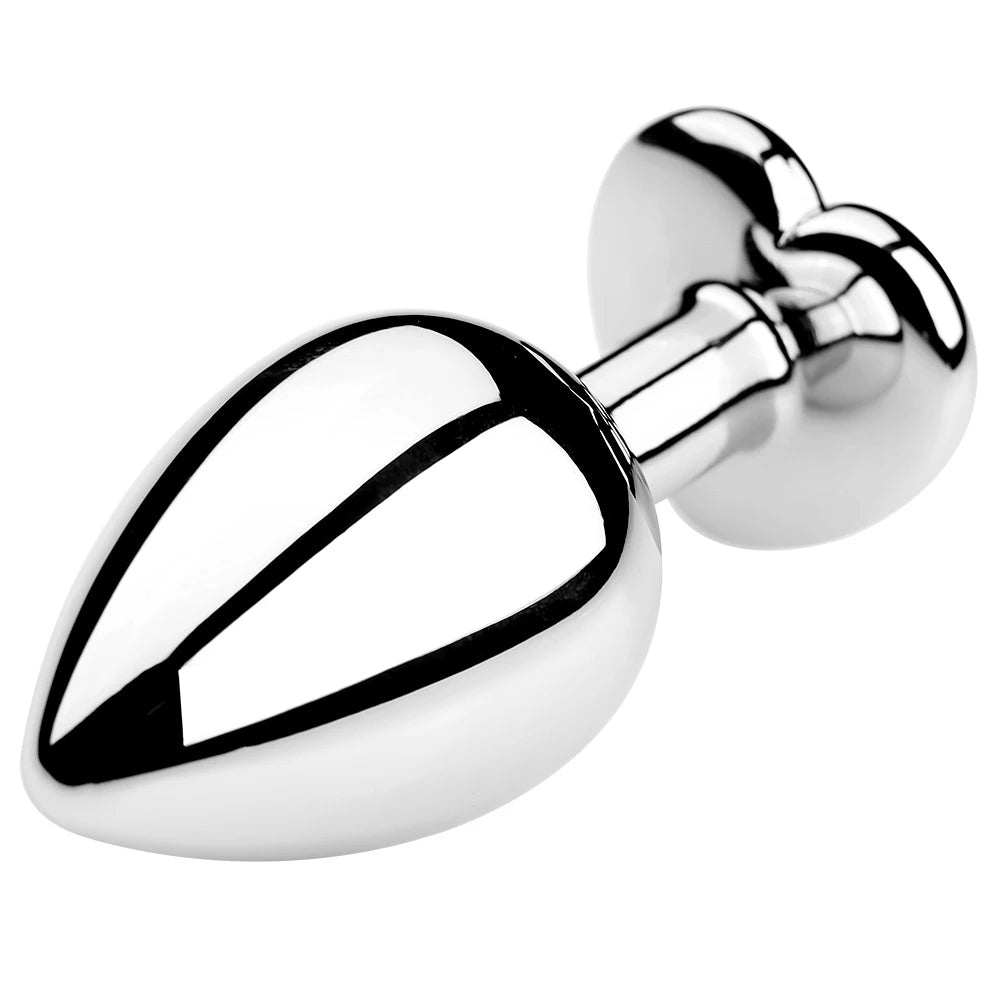 Anal Plug Heart 5 Sizes Stainless Steel Crystal Anal Plug Removable Butt Plug Stimulator Anal Sex Toys Prostate Massager Dildos