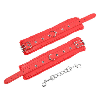 Plush-Lined Leather Wrist & Ankle Cuffs