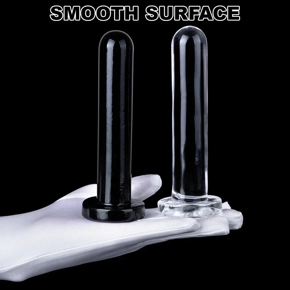Smooth Test Tube Anal Plug Transparent Buttplug G-spot Stimulate Prostate Massager Sex Toy for Man Crystal Anal Dildo for Woman