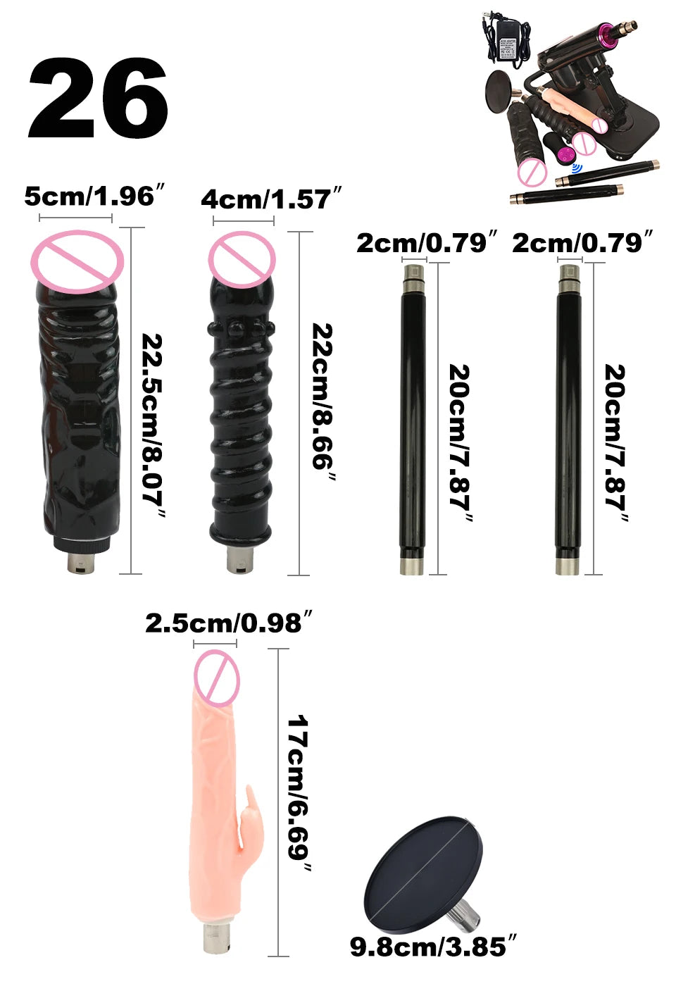 Wireless Remote Control Sex Machine Set