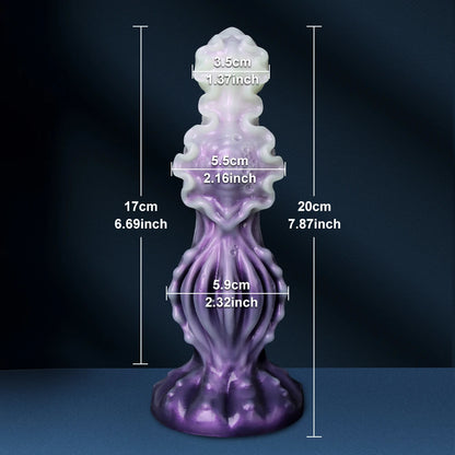 Dragon Scale Fantasy Silicone Dildo — 3 Vibrant Colours