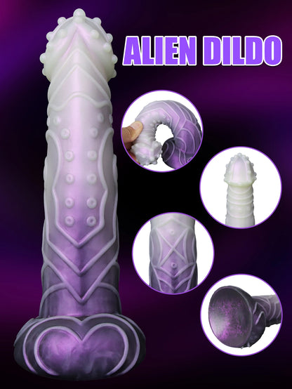 Dragon Scale Fantasy Silicone Dildo — 3 Vibrant Colours