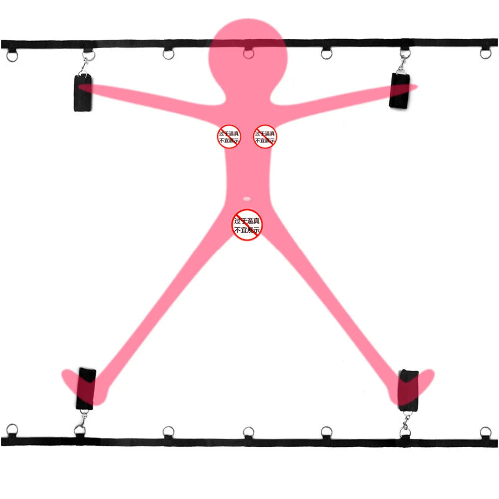 Bed Restraint Strap System with Wrist & Ankle Cuffs