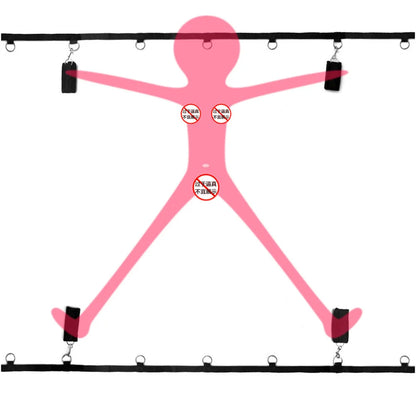 Bed Restraint Strap System with Wrist & Ankle Cuffs