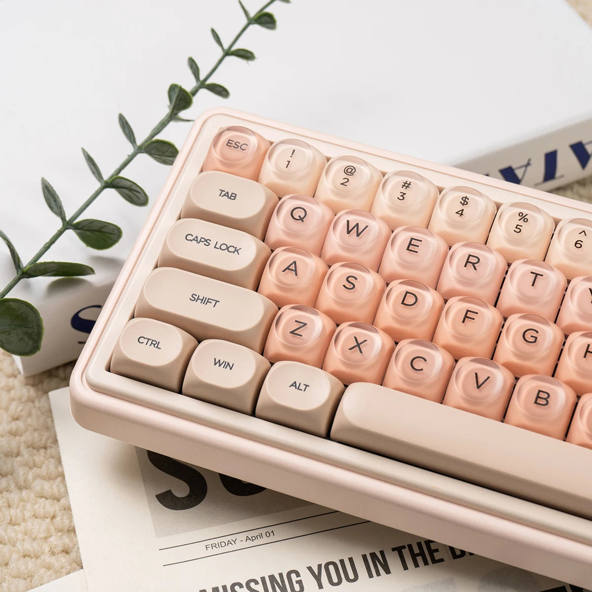 Stylish Beige Keyboard Keycaps