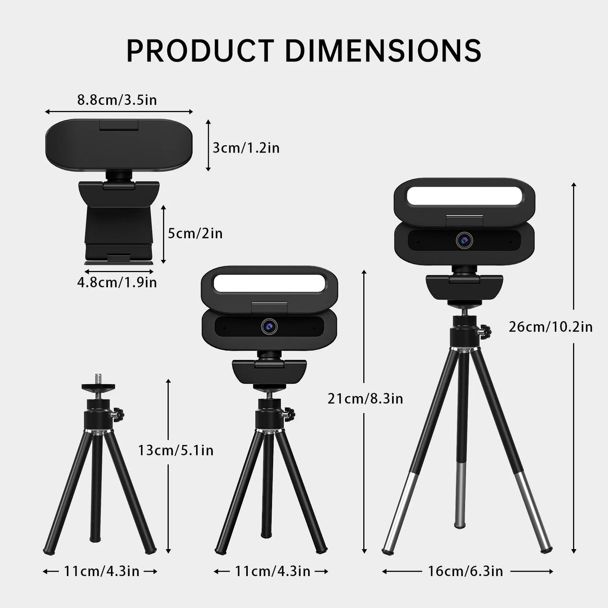 LED Lights Autofocus 4k Webcam