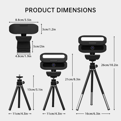 LED Lights Autofocus 4k Webcam