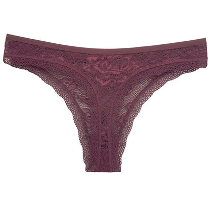 5 Pcs/Set Women's Underwear M-XL Sexy G-string Floral Transparent Female Underpants Lingerie Lace Thongs Woman Panties