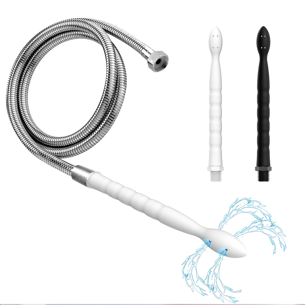 Soft Metal Hose Anal Intestinal Vaginal Cleaning Flushing Device Nozzle Enema Device Female Washing Device Sex Toy For Women Men