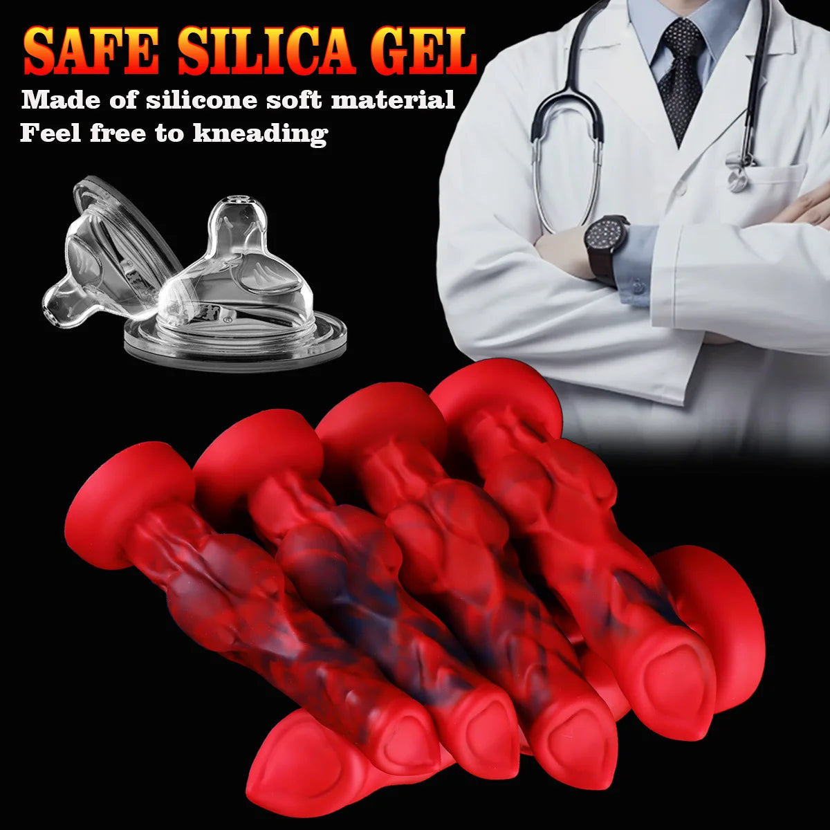 Wolf Dog Monster Fantasy Dildo — Liquid Silicone 4 Sizes