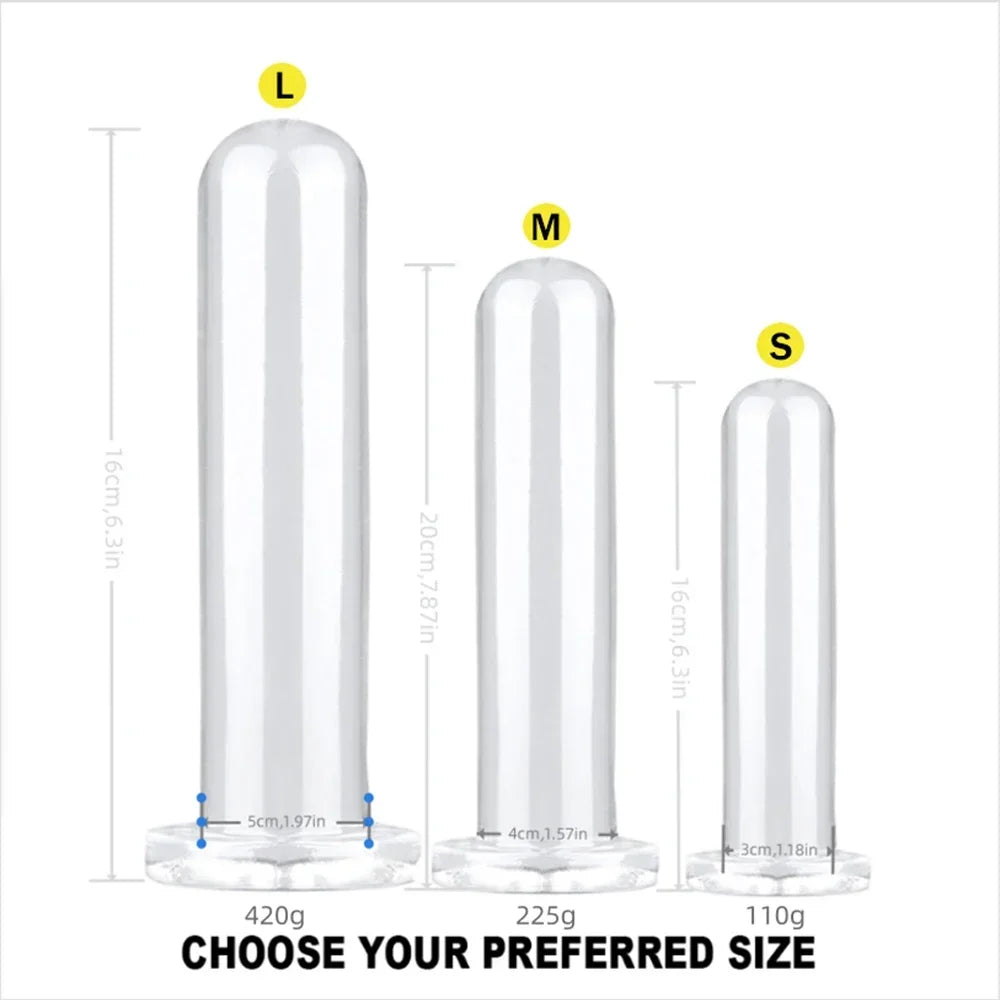 Smooth Test Tube Anal Plug Transparent Buttplug G-spot Stimulate Prostate Massager Sex Toy for Man Crystal Anal Dildo for Woman