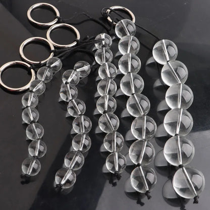 5 Sizes Glass Anal Beads Vaginal Balls Butt Plug Toy BDSM Massager Beads Inserted Plug Erotic Anal Bead Viabrator Accessories