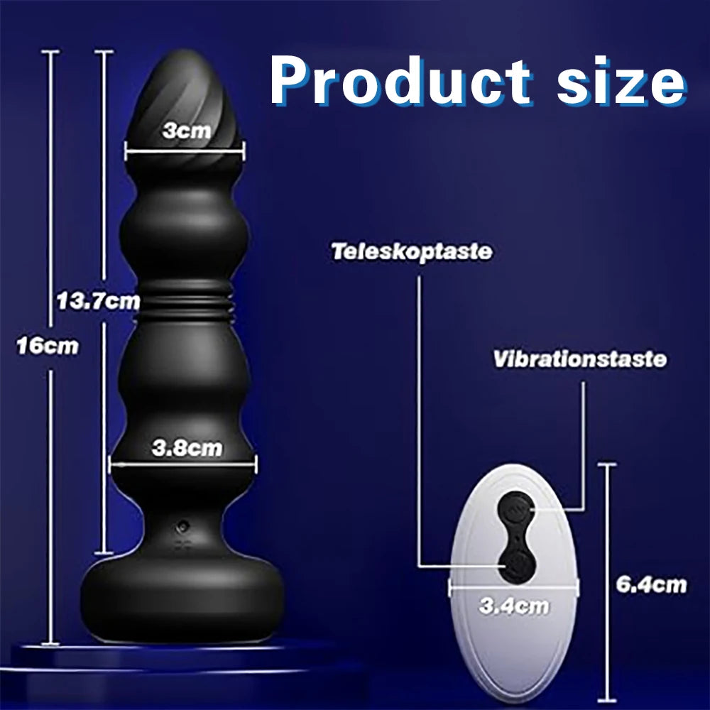 Telescopic Anal Plug Vibrator — Wireless Remote Control
