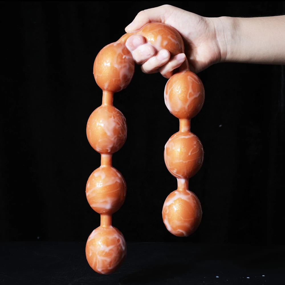 Extra-Long Soft Silicone Beaded Plug