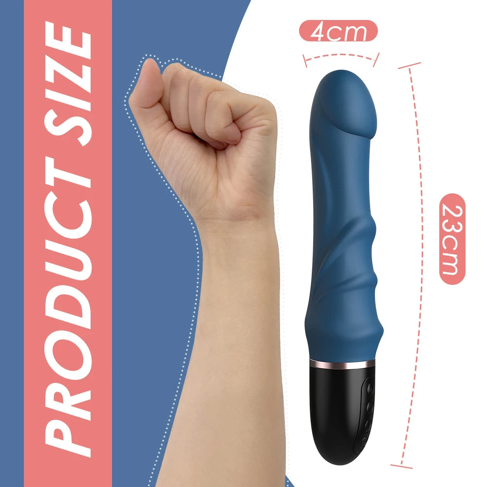 Powerful Silicone Thrusting Dildo Vibrator