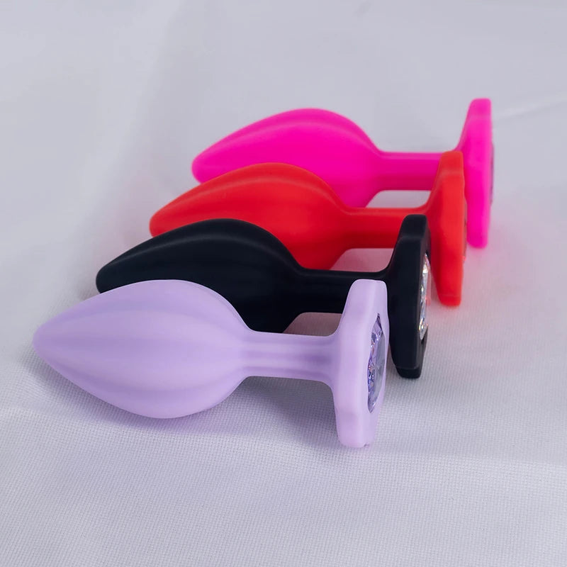 Silicone Anal Plug Plum Blossom Shaped Butt Plug Crystal Base Sex Toys For Woman Men Adult Games Anal Toys Unisex Adult Toys