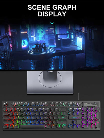 Mechanical-Style Wired Keyboard