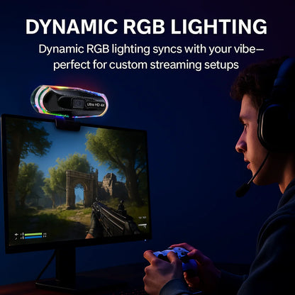 4k LED Light Autofocus Webcam