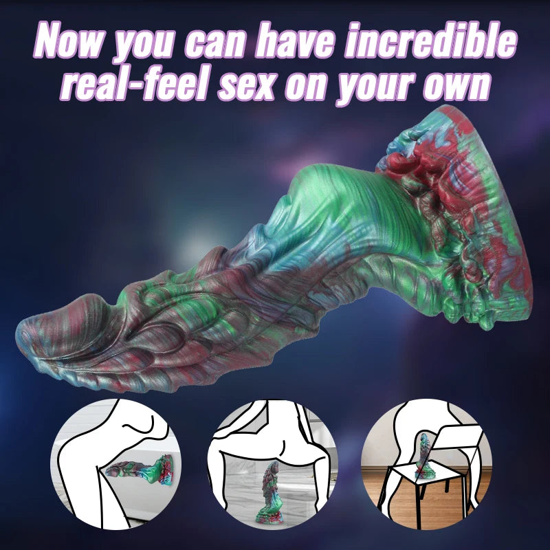 Silicone Suction Cup Massager Dildo — 3 Sizes