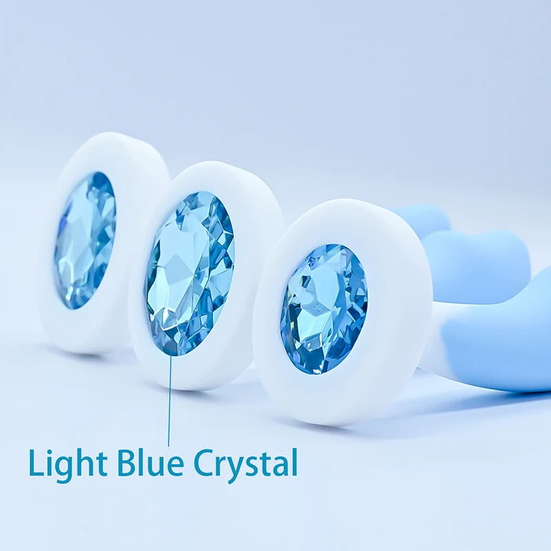 Crystal Jewel Silicone Anal Plug — 5 Elegant Colours