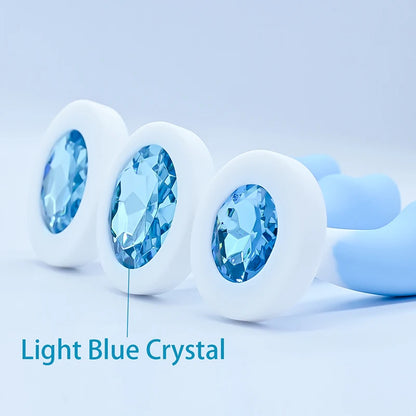 Crystal Jewel Silicone Anal Plug — 5 Elegant Colours