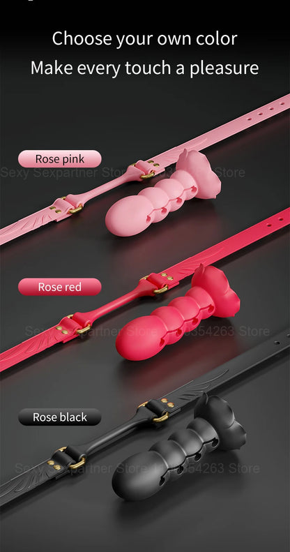 Silicone Open Mouth Gag with Adjustable Strap