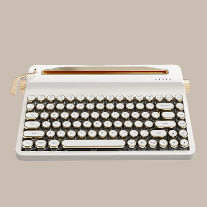 Creme Beige Premium Keyboard Golden
