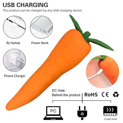 Carrot Silicone Vibrator — 7-Mode G-Spot and Nipple