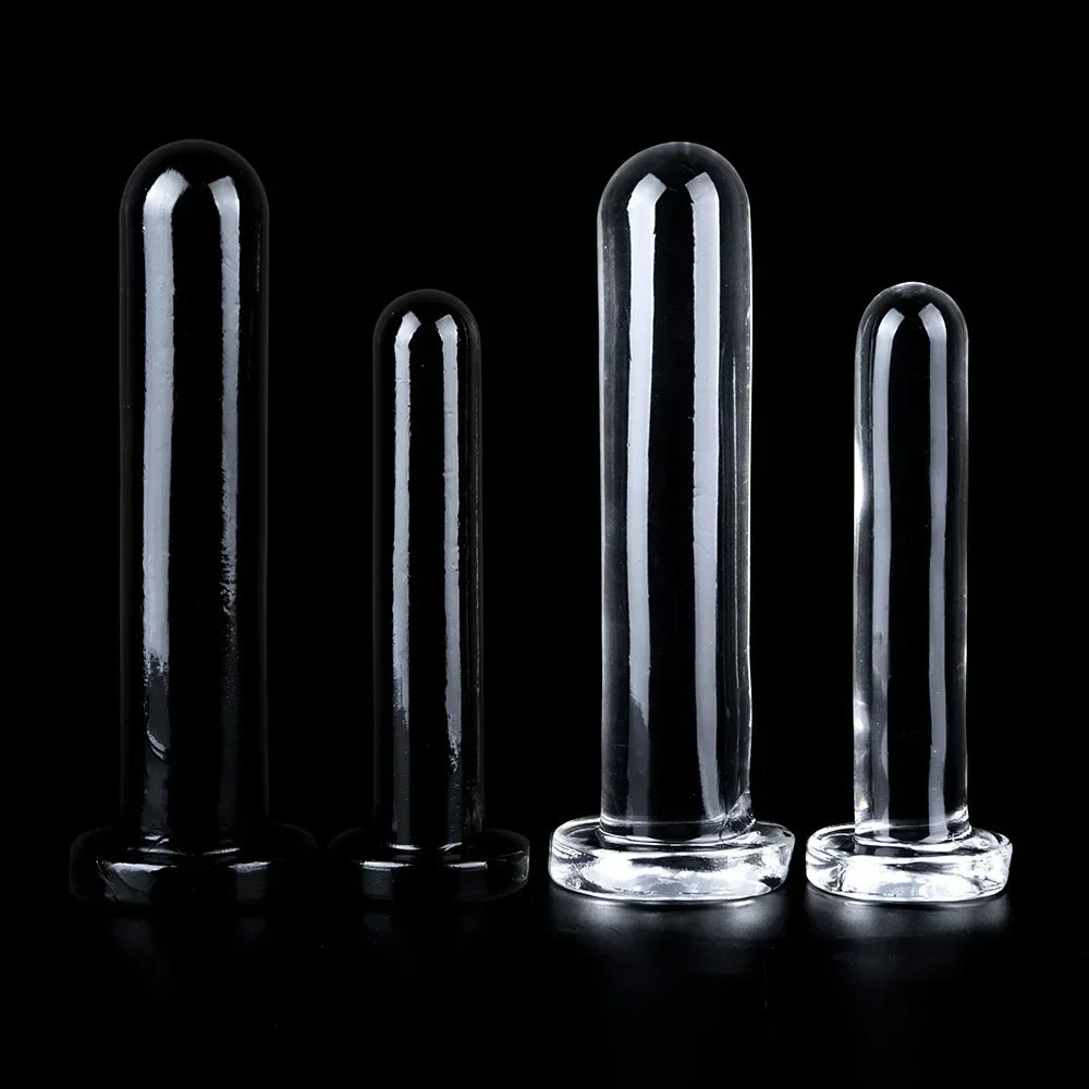 Smooth Test Tube Anal Plug Transparent Buttplug G-spot Stimulate Prostate Massager Sex Toy for Man Crystal Anal Dildo for Woman